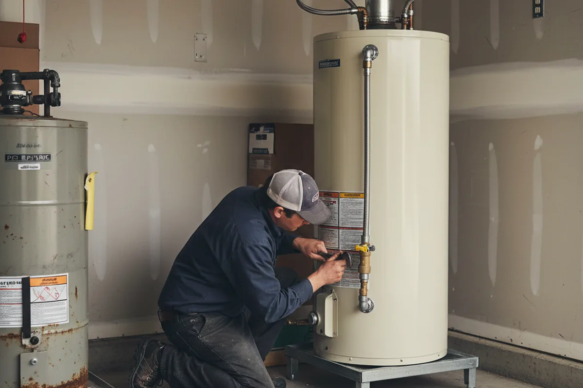 Water heater and shutoff valve replacement in Carlinville